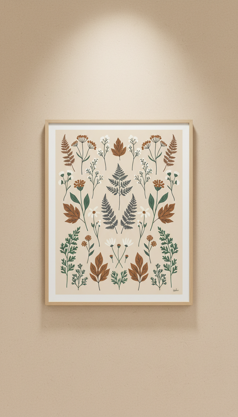 French Botanical Poster with Vintage Patina